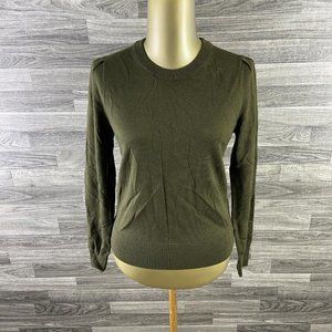 "NEW" BANANA REPUBLIC Crewneck Pullover Green Merino Wool Sweater Women's XS